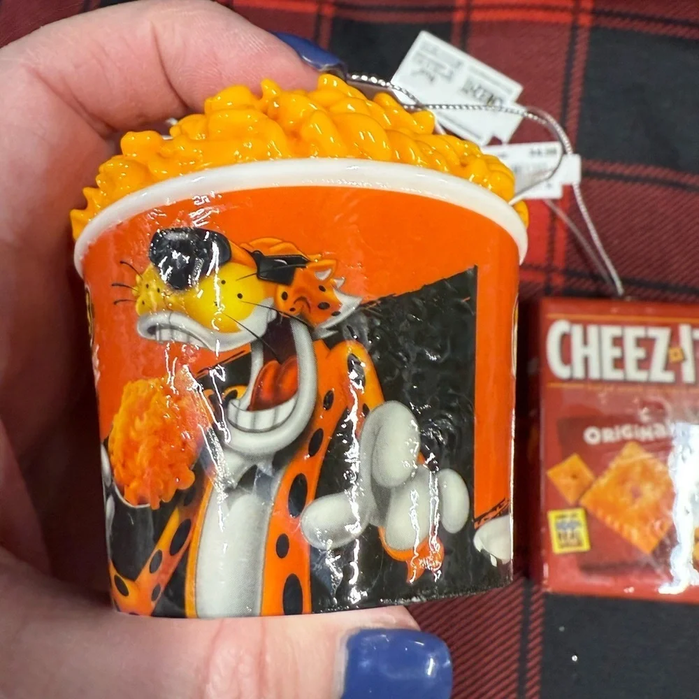 Orange Crunchy Cheeto’s and Cheez Holiday Christmas Ornaments Brand New Set of 3